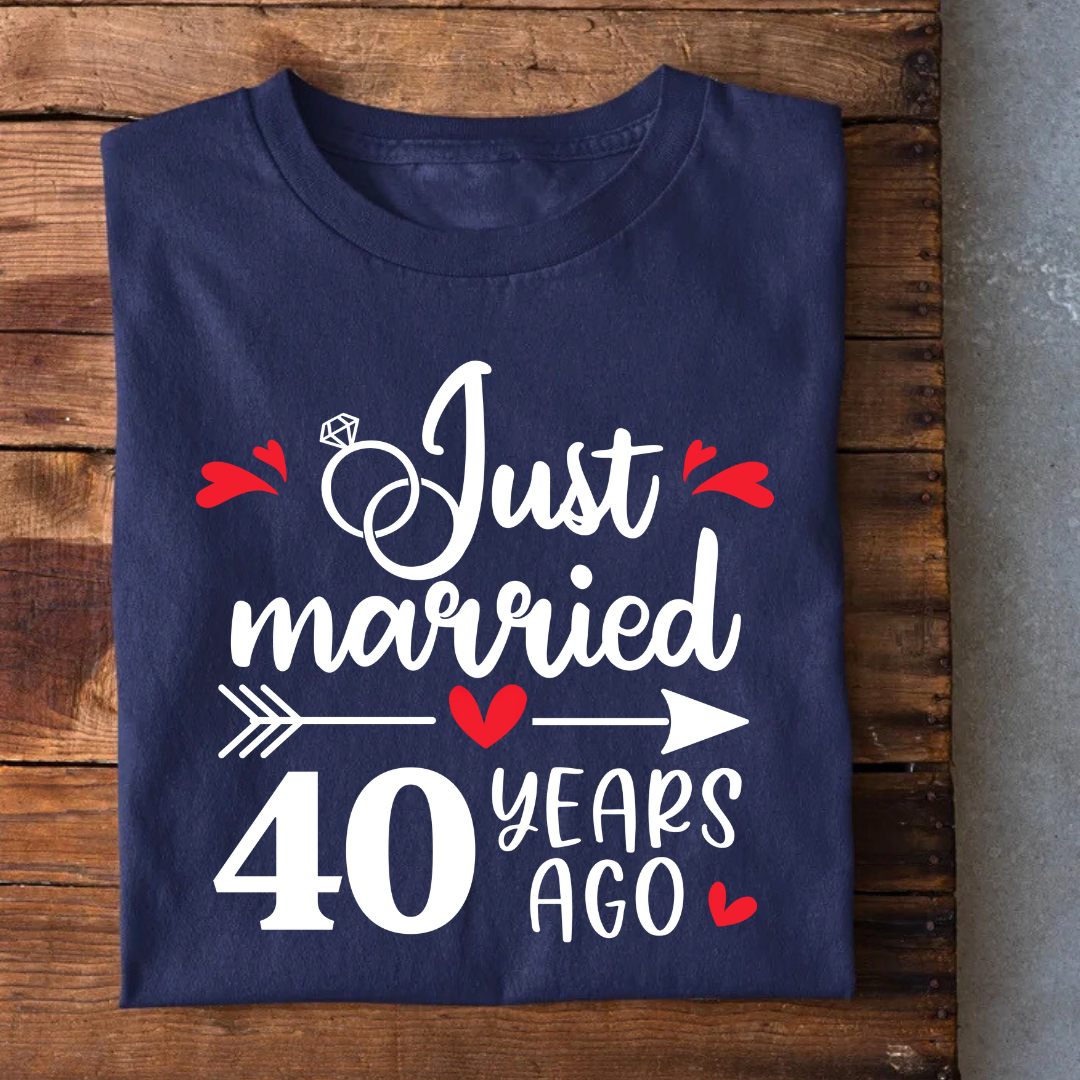 Just Married 40 Years Ago Anniversary T-Shirt
