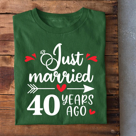 Just Married 40 Years Ago Anniversary T-Shirt