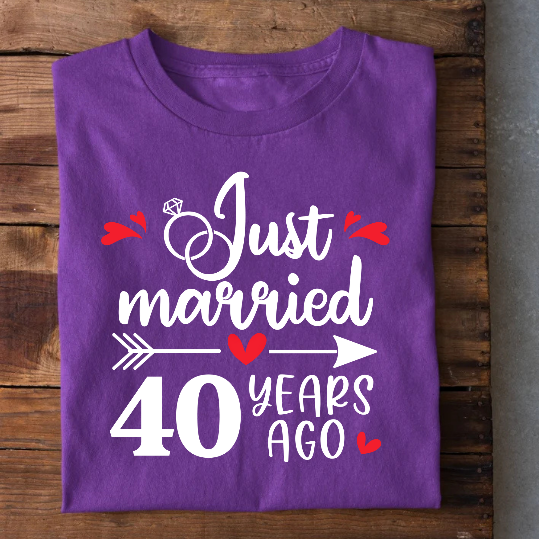 Just Married 40 Years Ago Anniversary T-Shirt