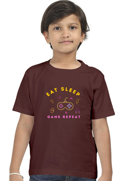 Kids Eat Sleep Game Repeat T-Shirt The Shophaul