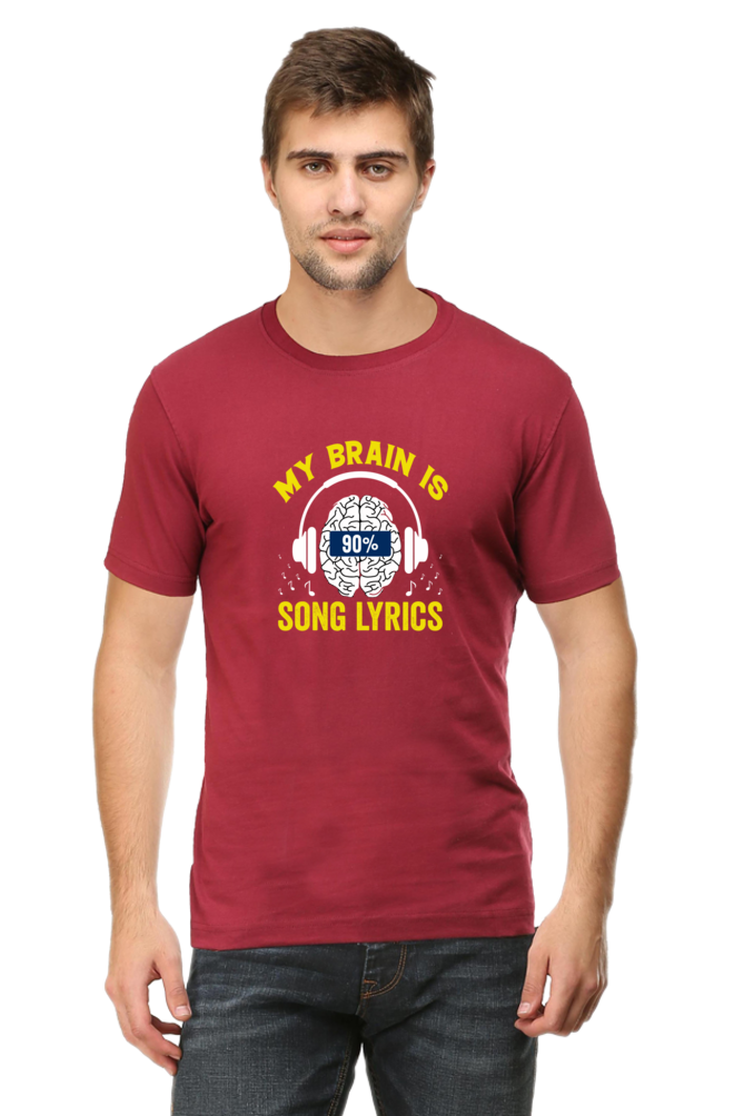 My Brain is 90% Song Lyrics Music T-Shirt