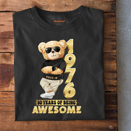 1976 | 50 Years of Being Awesome Teddy Bear Men T-Shirt