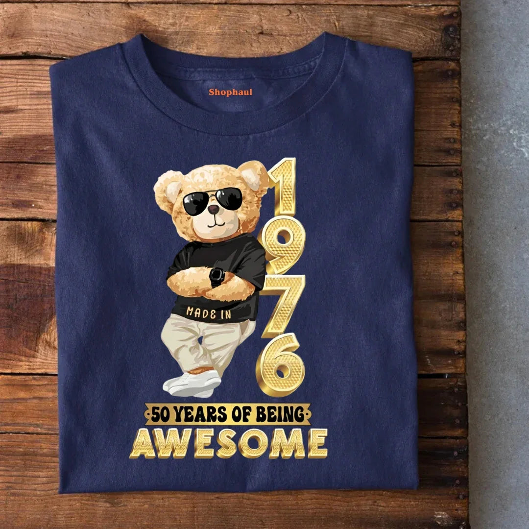 1976 | 50 Years of Being Awesome Teddy Bear Men T-Shirt