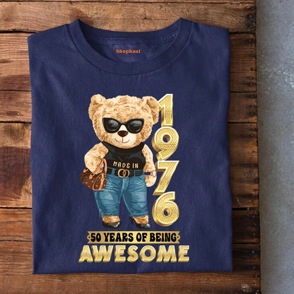 1976 | 50 Years of Being Awesome Bear Girl T-Shirt