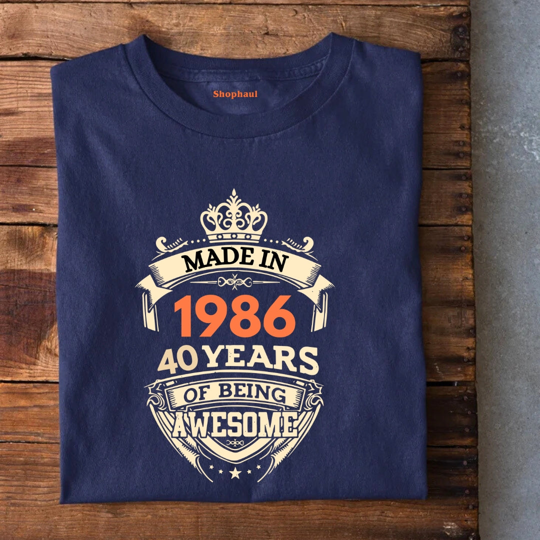 Made in 1986 | 40 Years of being awesome T-Shirt