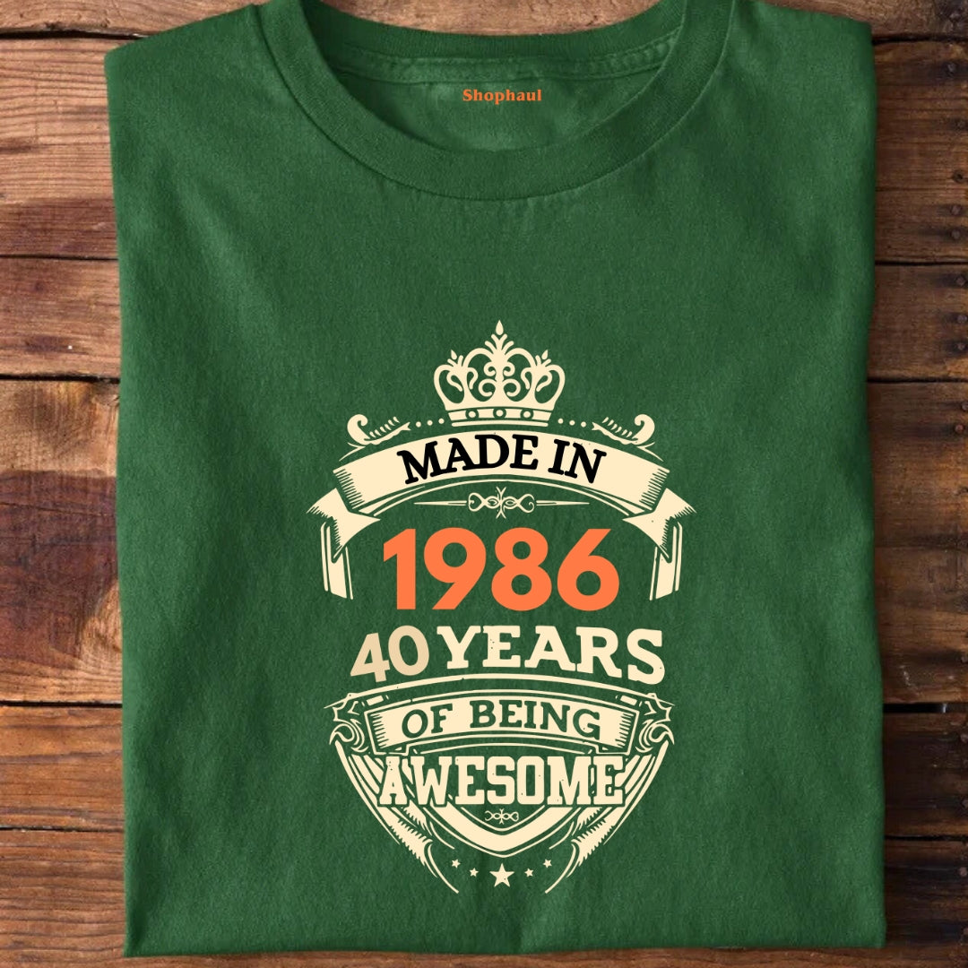 Made in 1986 | 40 Years of being awesome T-Shirt