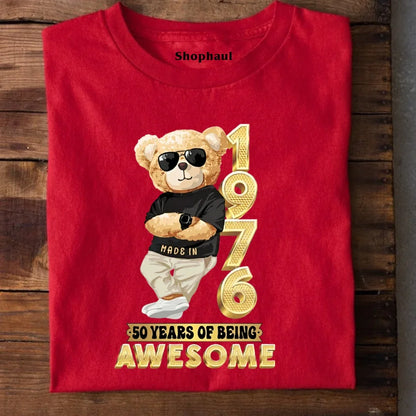 1976 | 50 Years of Being Awesome Teddy Bear Men T-Shirt