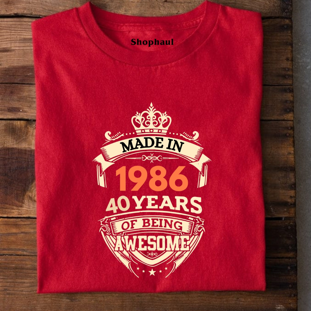Made in 1986 | 40 Years of being awesome T-Shirt