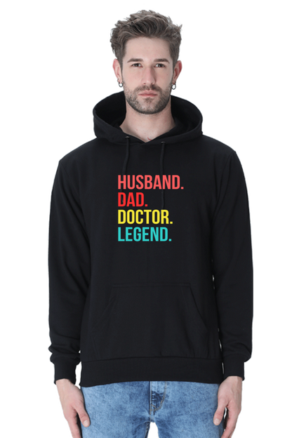 Husband Dad Doctor Hoodie  Black-XXL