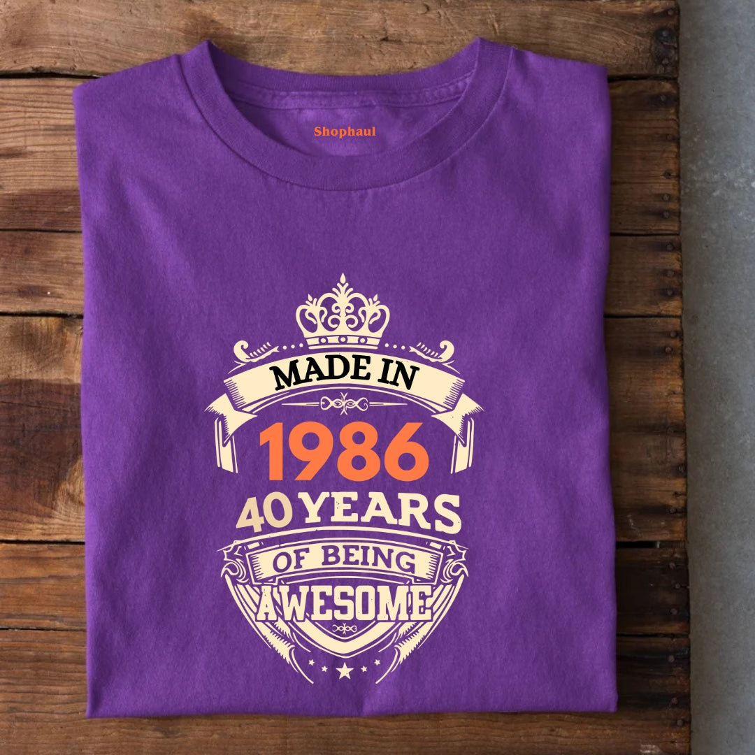 Made in 1986 | 40 Years of being awesome T-Shirt