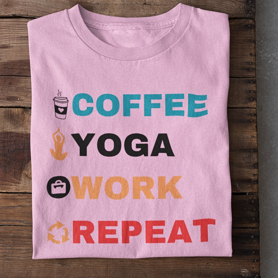 Coffee Yoga Work Repeat T-Shirt