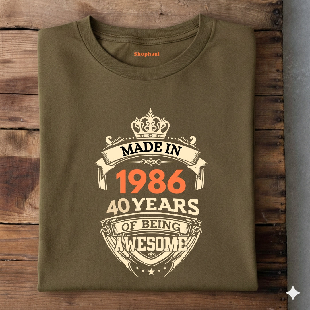 Made in 1986 | 40 Years of being awesome T-Shirt