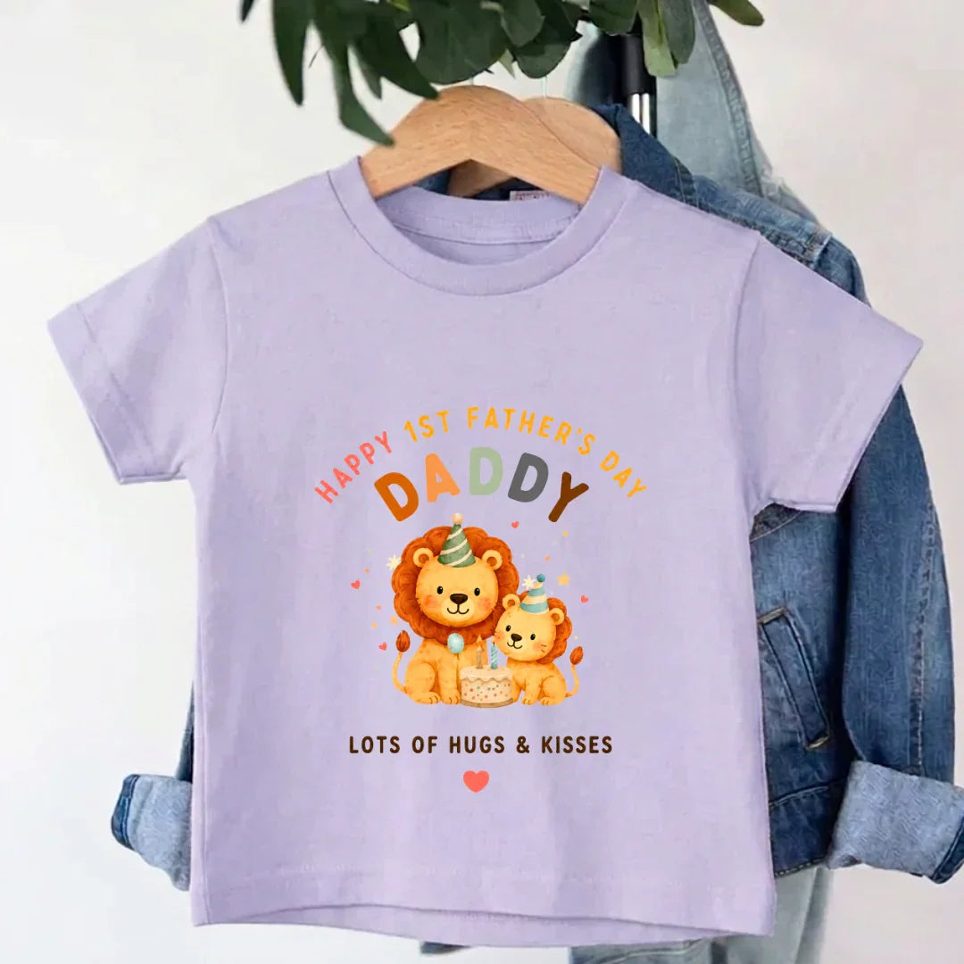 Kids Happy First Fathers day T-Shirt Kids Happy First Fathers day T-Shirt - Lavender / 0-12M