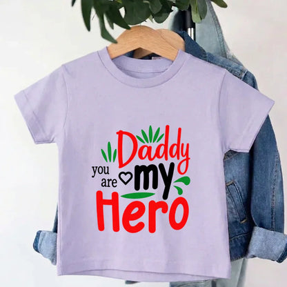Kids Dad is my Hero T-Shirt Kids Dad is my Hero T-Shirt - Lavender / 0-12M