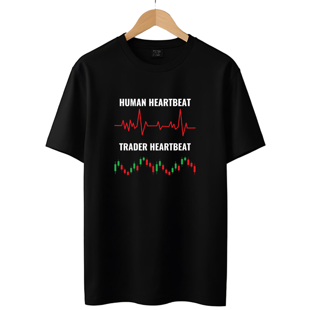 Human Vs Trader Heartbeat Stock Market T-Shirt