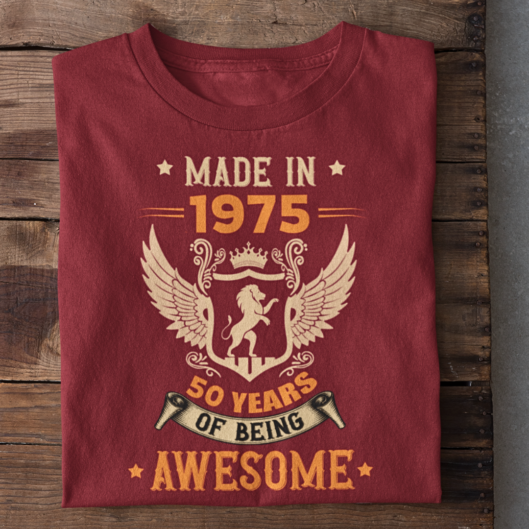 Made in 1975 | 50 Years Awesome Birthday T-Shirt (Clearance Sale)