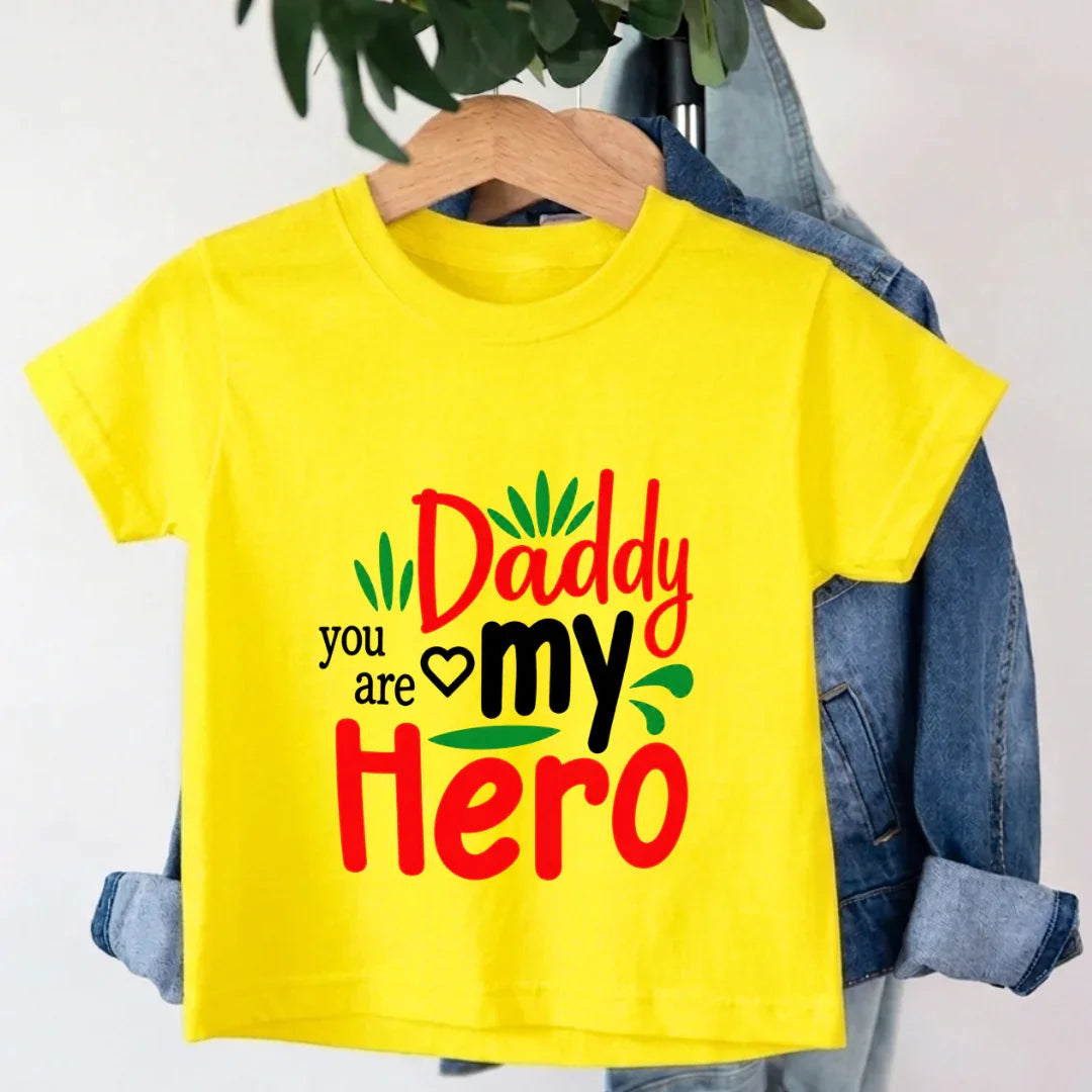 Kids Dad is my Hero T-Shirt Kids Dad is my Hero T-Shirt - New Yellow / 0-12M