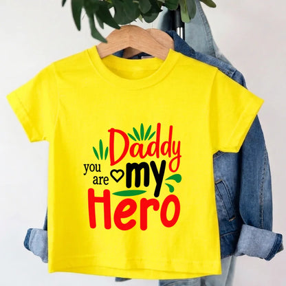Kids Dad is my Hero T-Shirt Kids Dad is my Hero T-Shirt - New Yellow / 0-12M