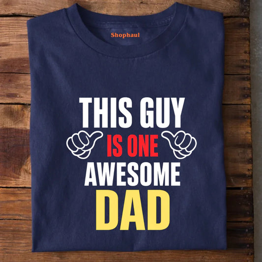 One Awesome Dad T-Shirt One Awesome Dad T-Shirt - Navy Blue / S