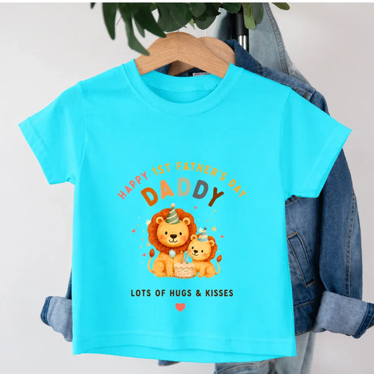 Kids Happy First Fathers day T-Shirt Kids Happy First Fathers day T-Shirt - SkyBlue / 0-12M