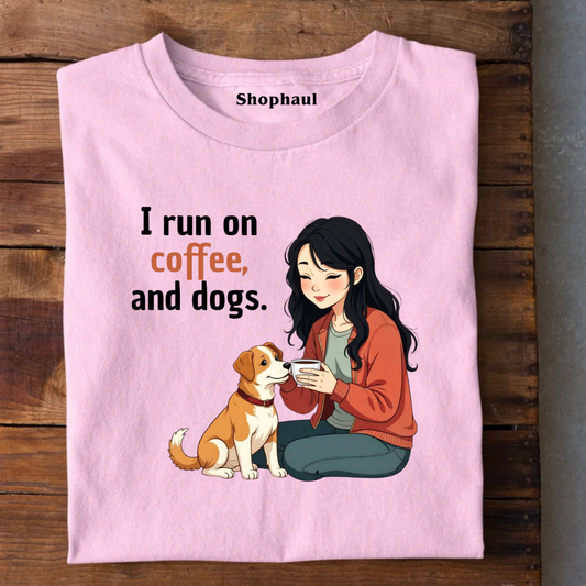 I run on Coffee and Dogs T-Shirt