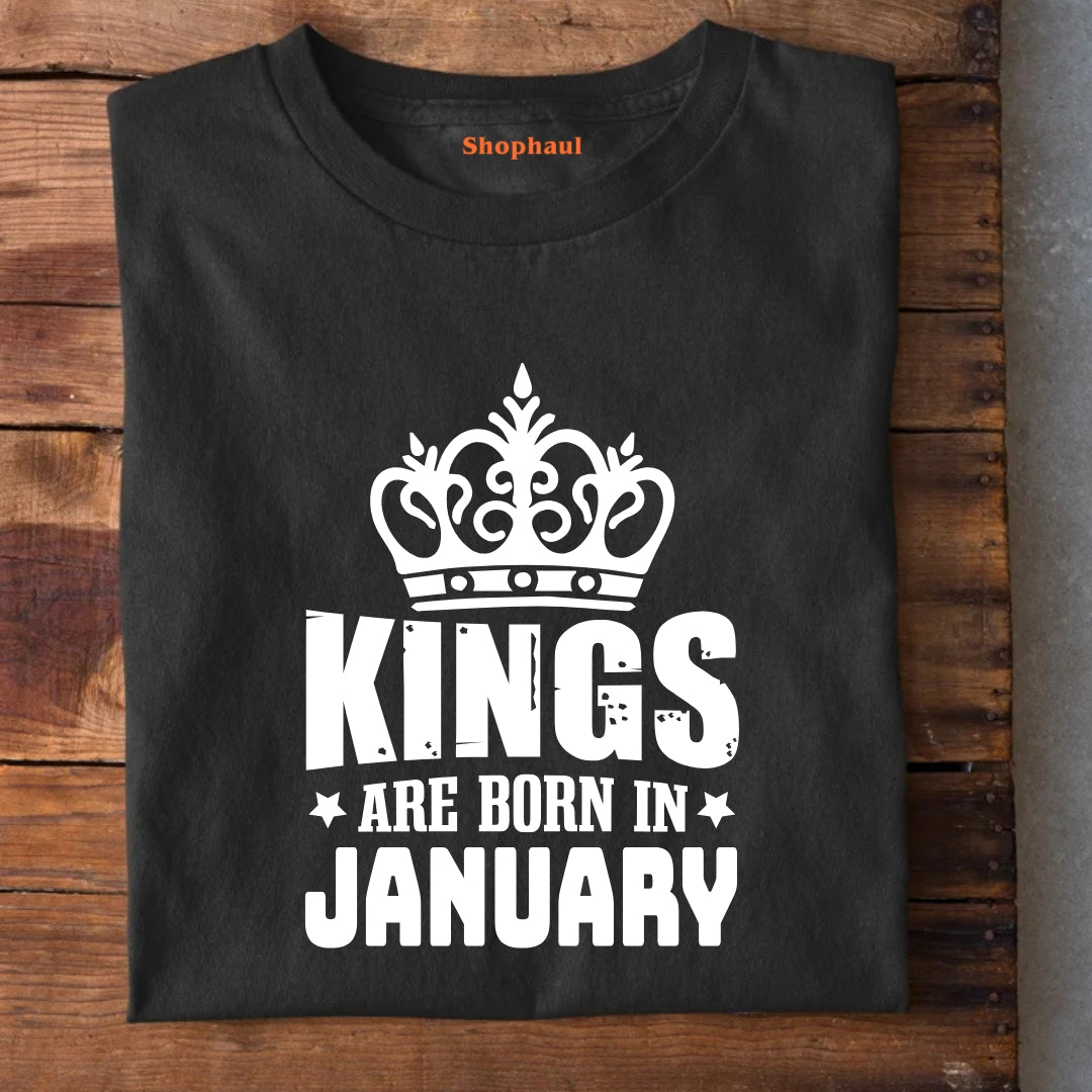 Kings are Born in January T-Shirt