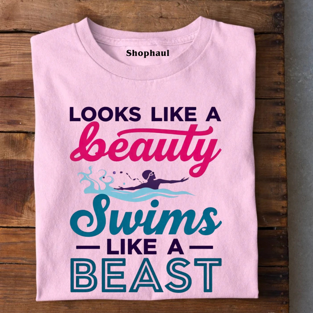 Looks like Beauty Swims like a Beast T-Shirt