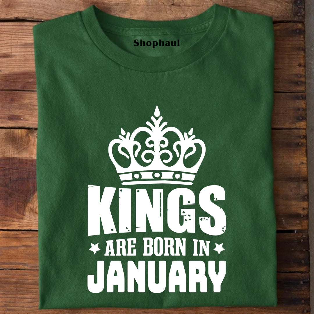 Kings are Born in January T-Shirt