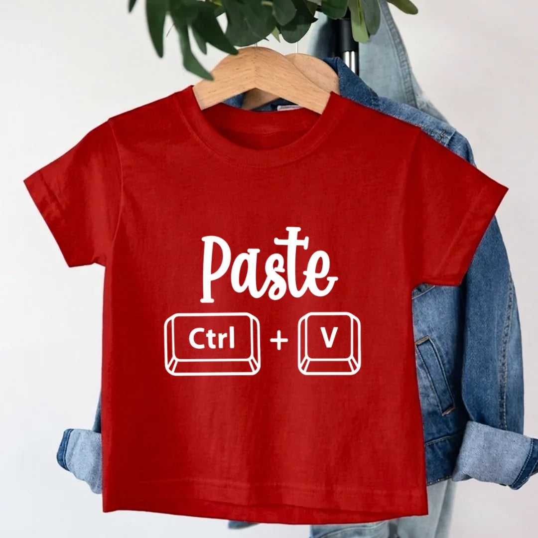 Copy Paste father Son matching T-Shirt Copy Paste father Son matching T-Shirt - Red / 0-12M