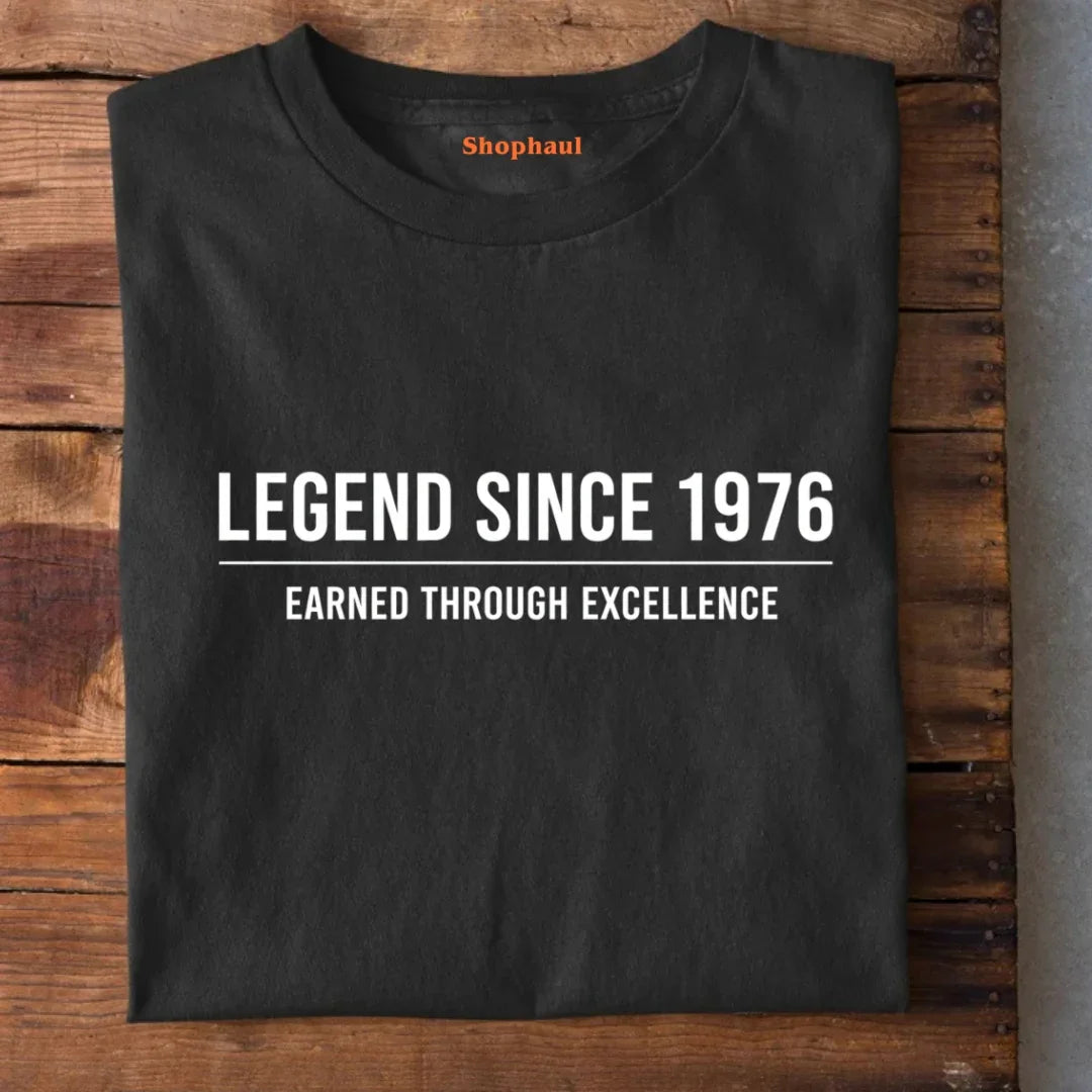 Legend born in 1976 Birthday T-Shirt - Black / XS 1976, legend born in 1976, vintage 1976