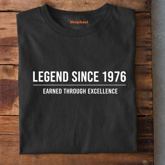 Legend born in 1976 Birthday T-Shirt - Black / XS 1976, legend born in 1976, vintage 1976