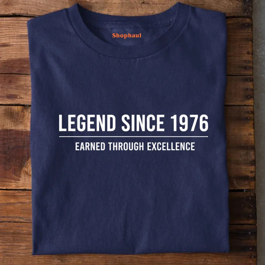Legend born in 1976 Birthday T-Shirt - Navy Blue / XS 1976, legend born in 1976, vintage 1976