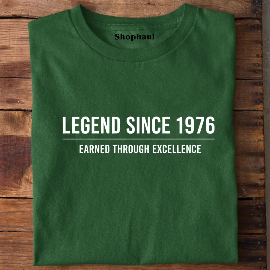 Legend born in 1976 Birthday T-Shirt - Bottle Green / XS 1976, legend born in 1976, vintage 1976