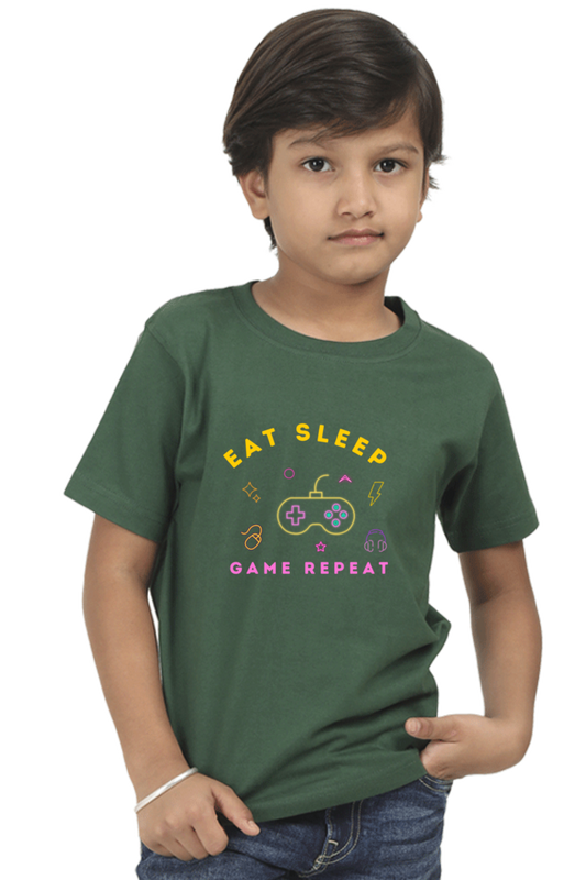 Kids Eat Sleep Game Repeat T-Shirt
