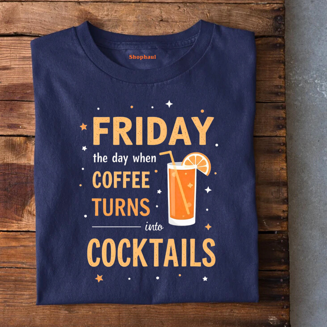 Friday Day Coffee Turns into Cocktails T-Shirt