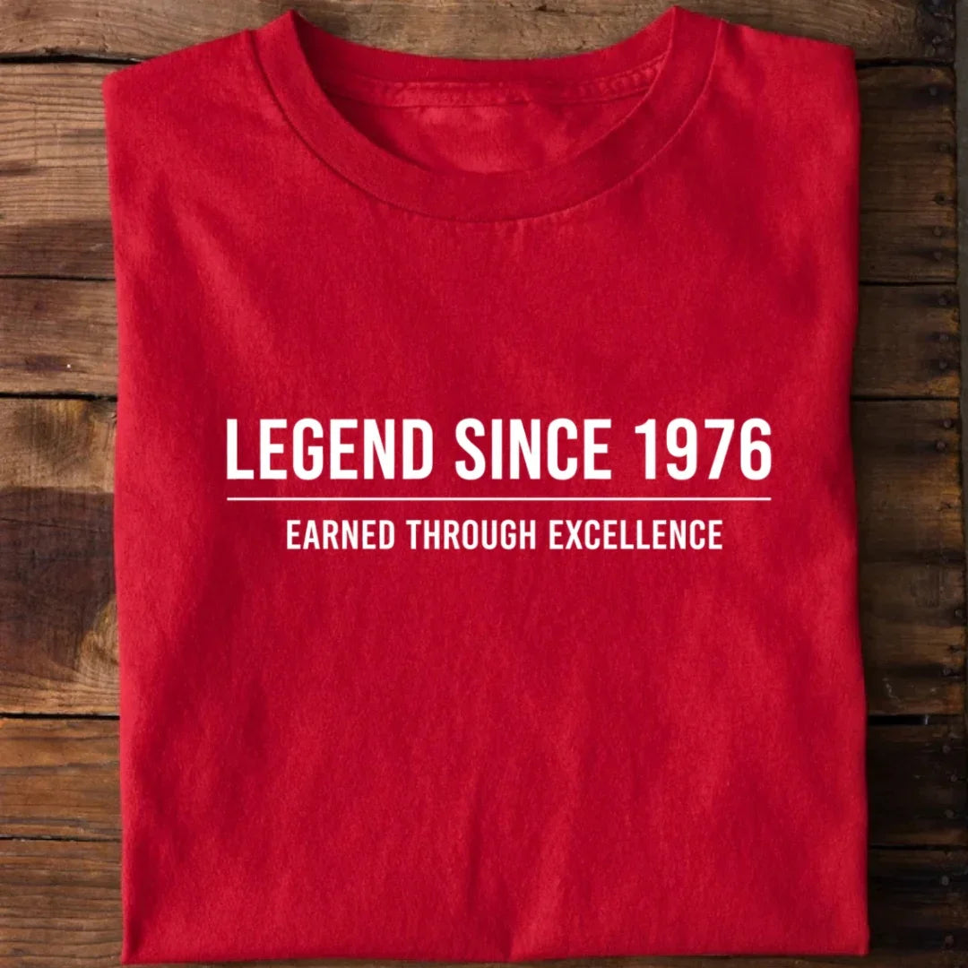 Legend born in 1976 Birthday T-Shirt - Red / XS 1976, legend born in 1976, vintage 1976