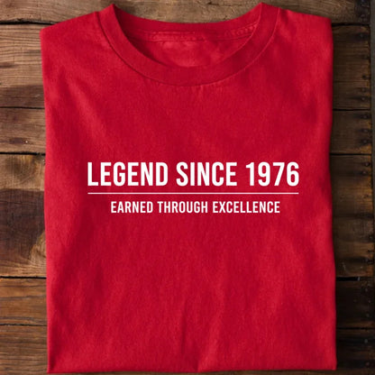 Legend born in 1976 Birthday T-Shirt - Red / XS 1976, legend born in 1976, vintage 1976