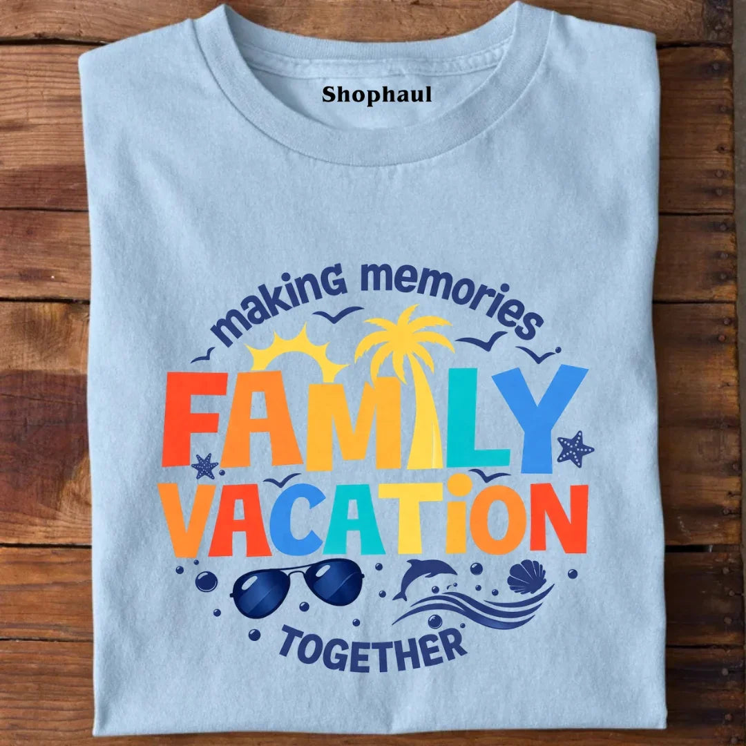 Family Vacation Group T-Shirt - Baby Blue / S family trip tshirt,family vacation matching tshirt,travel matching tshirt