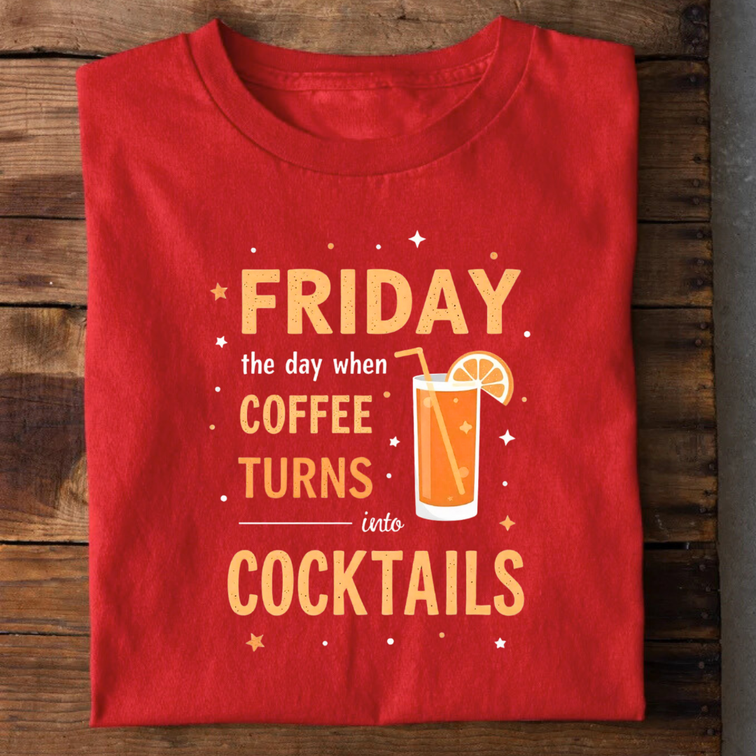 Friday Day Coffee Turns into Cocktails T-Shirt