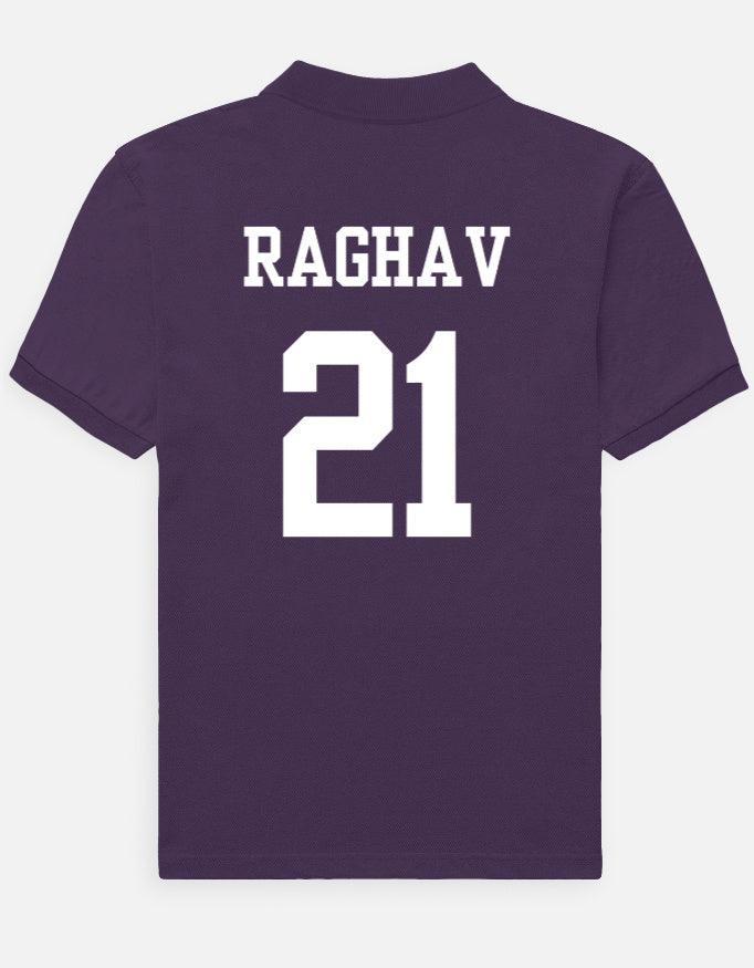 Badminton Polo T-Shirt with Name and Number (back print)