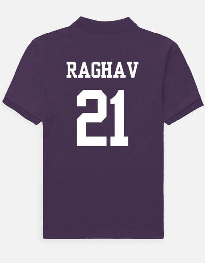 Badminton Polo T-Shirt with Name and Number (back print)