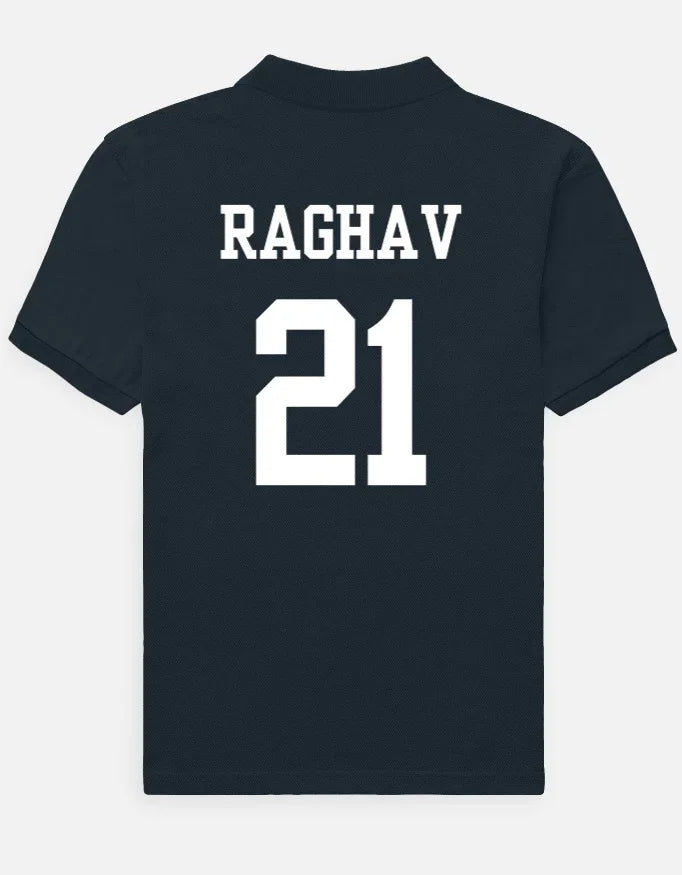 Badminton Polo T-Shirt with Name and Number (back print)