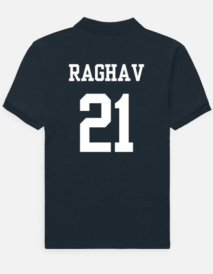 Badminton Polo T-Shirt with Name and Number (back print)