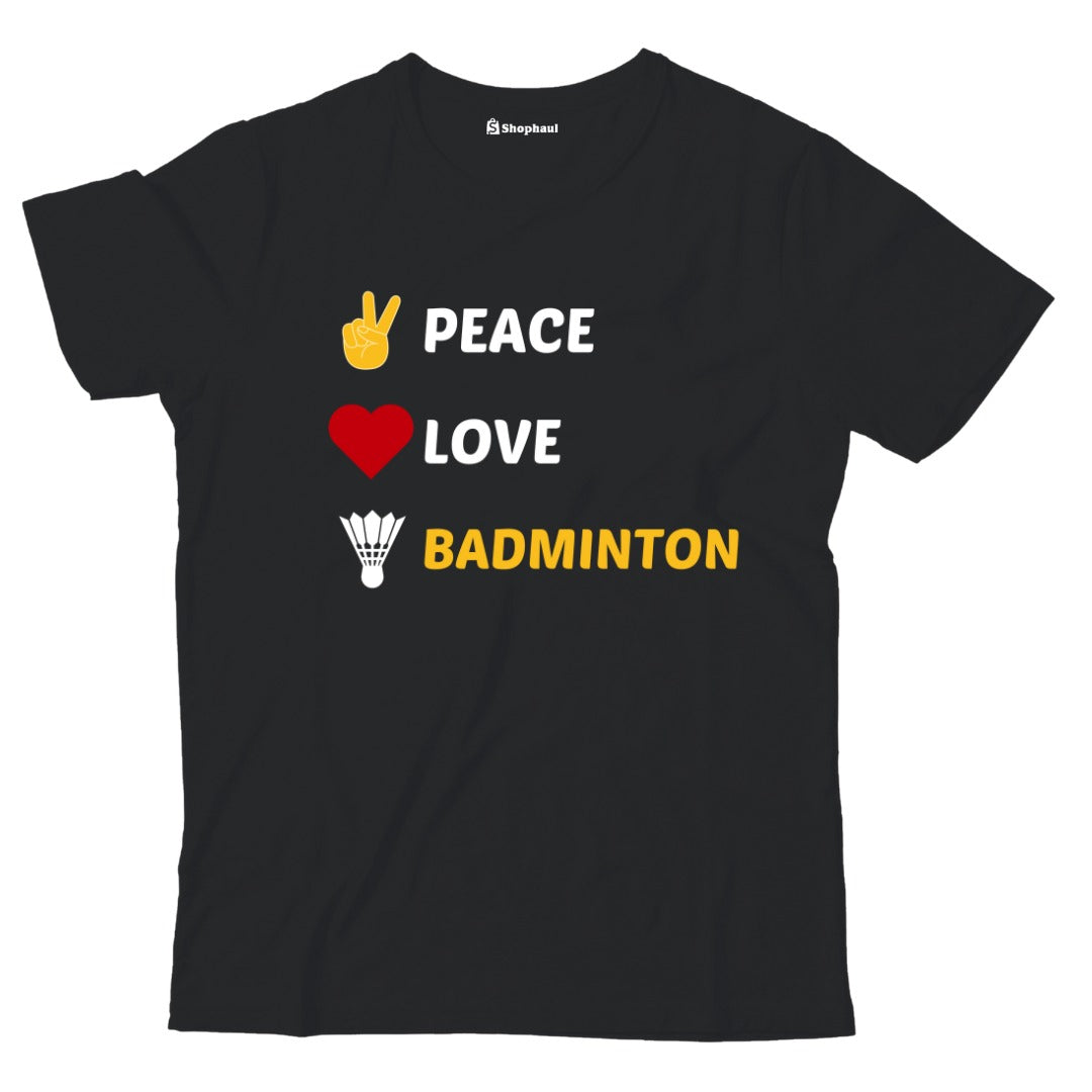 Kids Peace Love Badminton T-Shirt The Shophaul