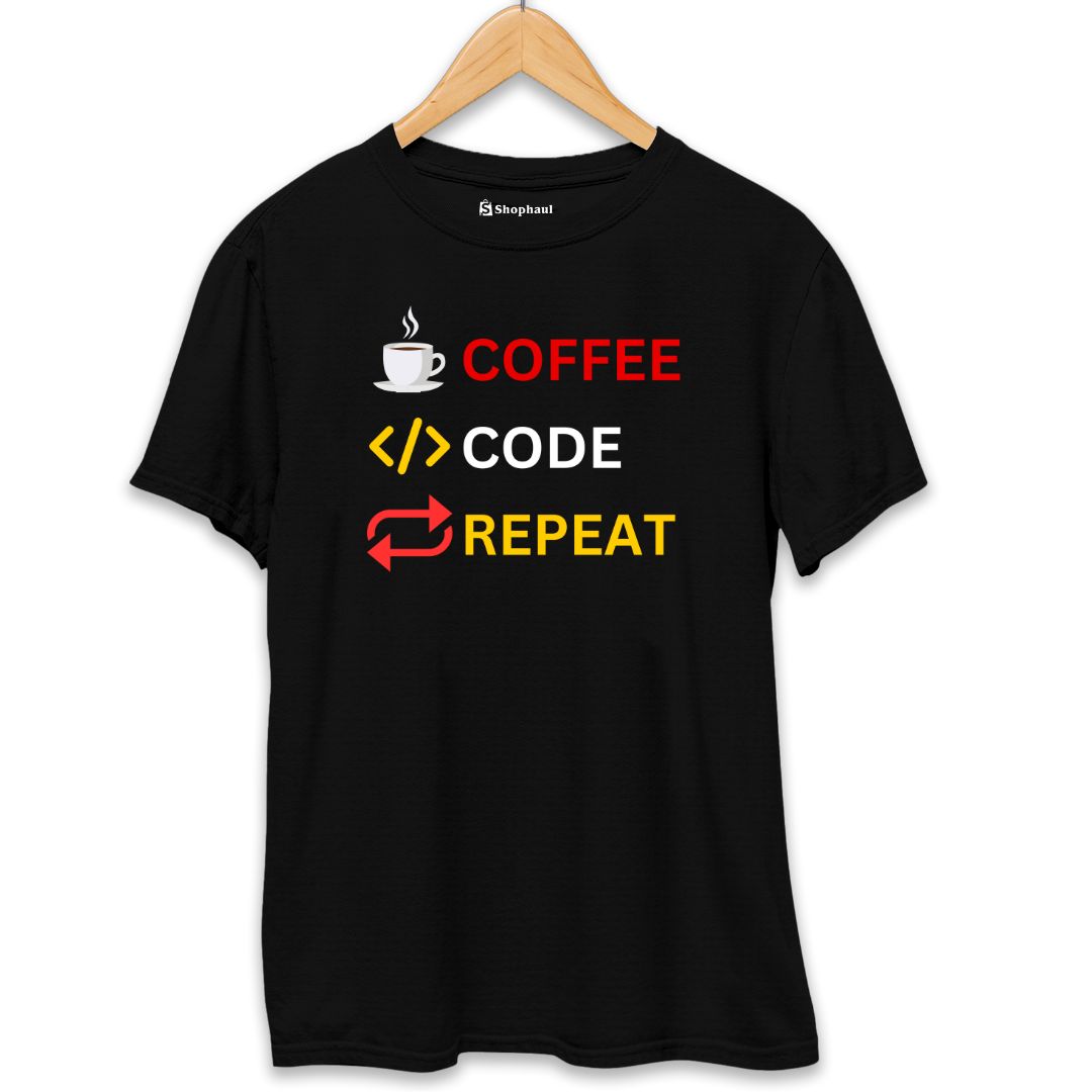 Coffee Code Repeat Coding T-Shirt The Shophaul