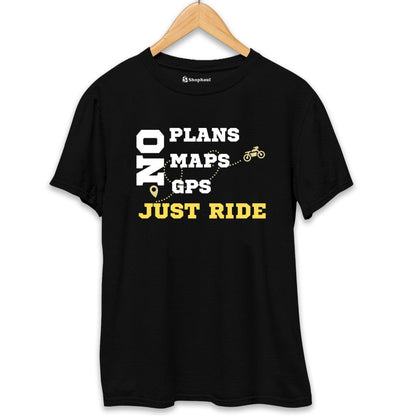 No Plans No Maps Just Ride Biker T-Shirt The Shophaul