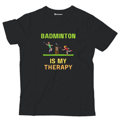 Kids Badminton is My Therapy T-Shirt The Shophaul