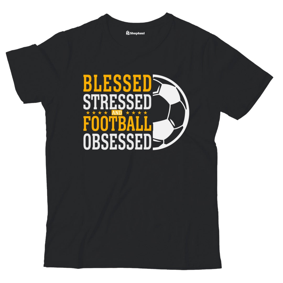 Kids Stressed Blessed Football T-Shirt The Shophaul