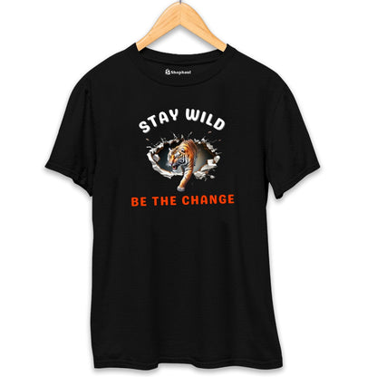 Stay Wild Tiger T-Shirt  Black-XXL