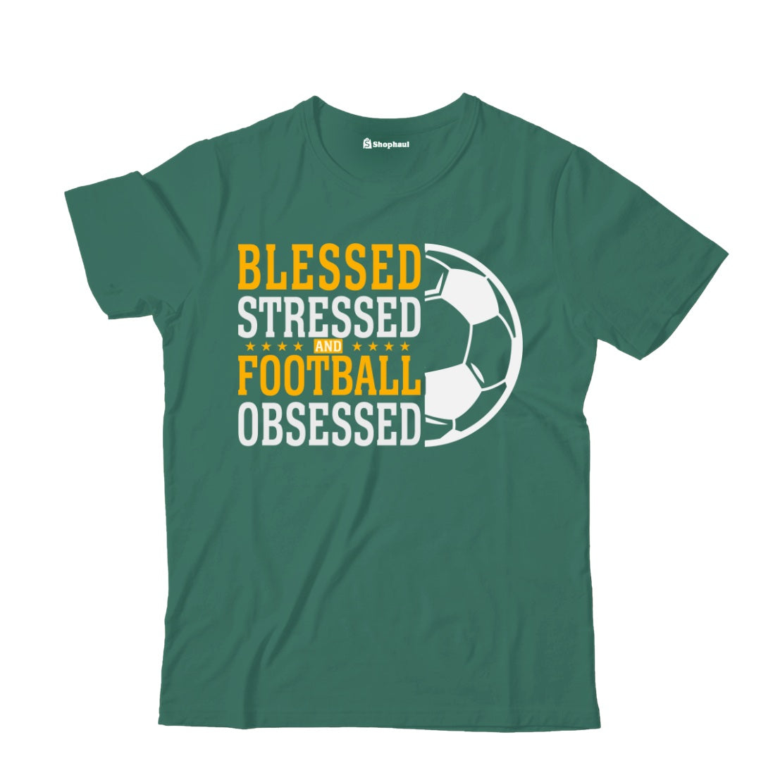 Kids Stressed Blessed Football T-Shirt The Shophaul